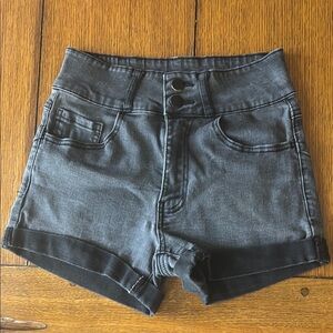 Fashion Nova High Waist Black Denim Shorts